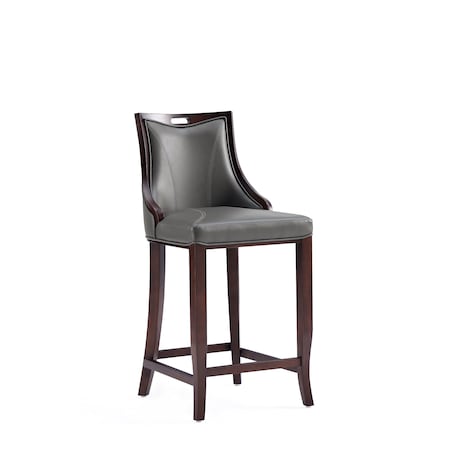 Manhattan Comfort Emperor Faux Leather Barstool in Pebble Grey BS008-PE